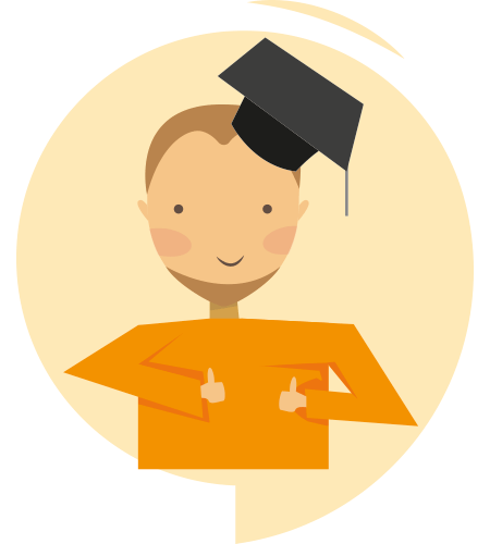 ein Absolvent mit einer Abschlusskappe