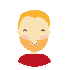 ein Mann mit Bart und rotem Hemd